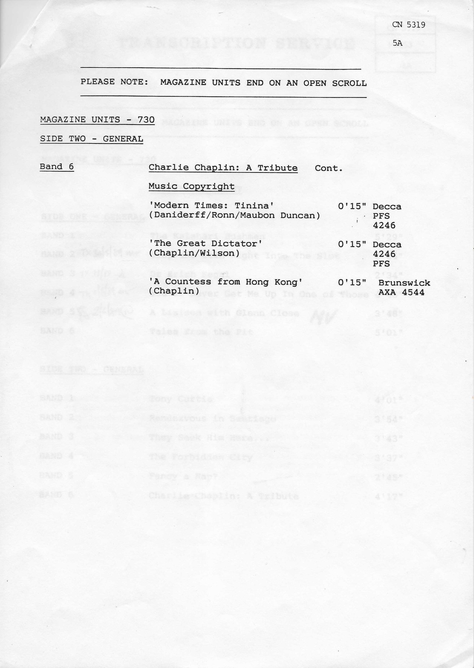 Inserts from CN 5319